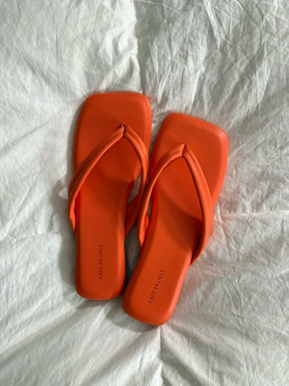 Free People Orange Square-Toe Flip Flop Sandals - Picture 4 of 5